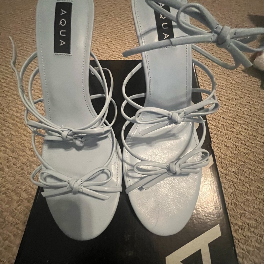 Aqua Women's Light Blue Strappy Sandals